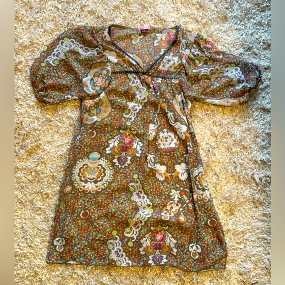 Max Rave Vintage Dress, sz M. Multi colored. Hippie vibes. EUC